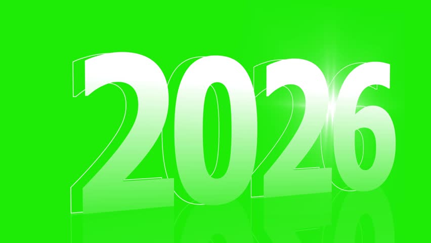 Futuristic 2026 with Financial Graphs and Charts Animation on White Background