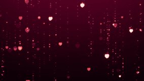 Purple glowing glitter hearts particles falling in soft shimmering motion on dark background. Romantic festive motion design for Valentines Day, wedding or love theme. 4K animation. - Powered by Shutterstock - Get 15% off with code: PIKWIZARD15