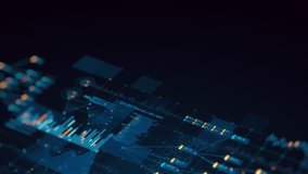 3D render: Digital financial data analysis background. Business investment growth, global network technology, abstract data visualization. Perfect backdrop for corporate, tech, finance presentations. - Powered by Shutterstock - Get 15% off with code: PIKWIZARD15