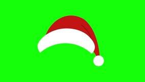 Christmas Santa Claus red hat animation on green screen chroma key for holiday festive season. - Powered by Shutterstock - Get 15% off with code: PIKWIZARD15