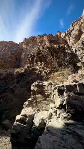 Narrowing Portion of Desert Slot Canyon on a Sunny Day (Big Bend National Park, Texas, USA)
