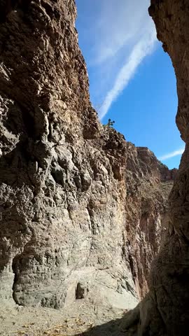 Amazing Pour-Off on a Cliff at the End of a Slot Canyon (Big Bend National Park, Texas, USA)