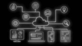 Neon Cloud Computing Concept with Connected Devices Animation - Powered by Shutterstock - Get 15% off with code: PIKWIZARD15