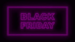 A glowing neon Black Friday text design with bold light effects on a clean black background, perfect for sale promotions, advertisements, and shopping campaign graphics. - Powered by Shutterstock - Get 15% off with code: PIKWIZARD15