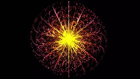 Gold Color Abstract Wave in Black Background. Abstract rotated purple and yellow circle. Design element. - Powered by Shutterstock - Get 15% off with code: PIKWIZARD15