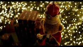 Majestic Teddy Amidst Holiday Glow, Opulent Teddy Prince Under Shimmering Lights And Festive Charms - Powered by Shutterstock - Get 15% off with code: PIKWIZARD15