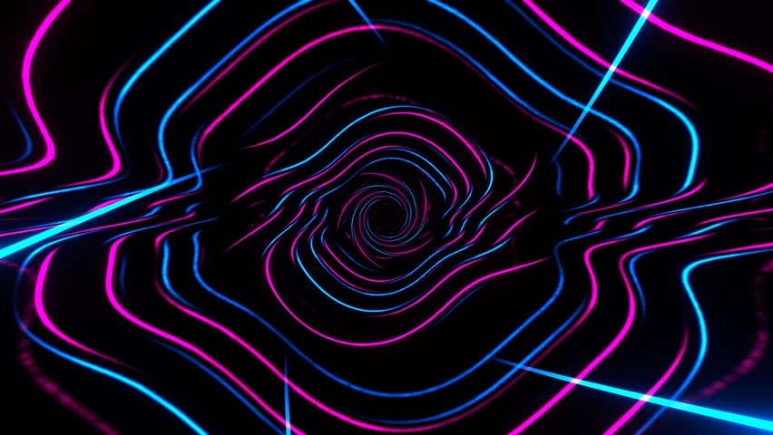 Blue and Cyan Neon Spiral Shine Background VJ Loop in 4K