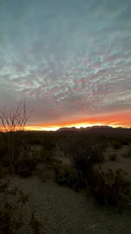 Beautiful Colorful Sunrise in the Southwestern United States (Big Bend National Park, Texas, USA)