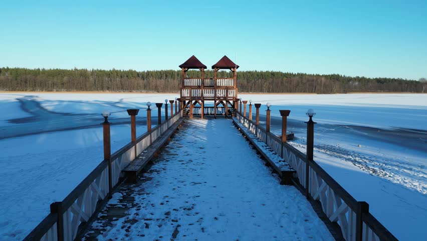 Poland, Masuria, Olecko - Pier on the lake