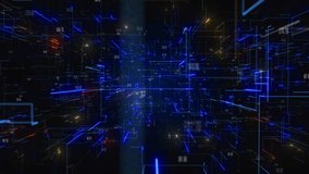 Futuristic digital generated motion abstract matrix cyber environment big data analytic artificial intelligent simulation, loop video for digital background. High quality 4k footage - Powered by Shutterstock - Get 15% off with code: PIKWIZARD15