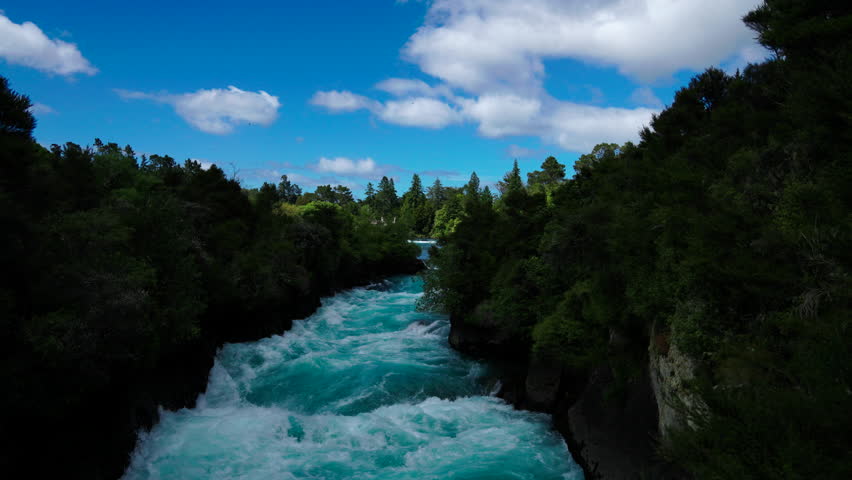 Turquoise River Rapids At Huka Falls New Zealand