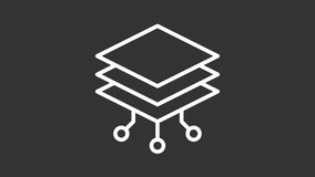 AI data organization ui icon white line animation. Digital layers structure. Auto layout service. Web design automation animated user interface element on dark background. Transparent HD video - Powered by Shutterstock - Get 15% off with code: PIKWIZARD15