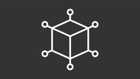 Blockchain network ui icon white line animation. AI algorithm integration on stock market. Crypto currency development animated user interface element on dark background. Transparent HD video - Powered by Shutterstock - Get 15% off with code: PIKWIZARD15