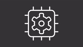 System integration ui icon white line animation. AI technology for microprocessors. Computing network automation animated user interface element on dark background. Transparent HD video - Powered by Shutterstock - Get 15% off with code: PIKWIZARD15