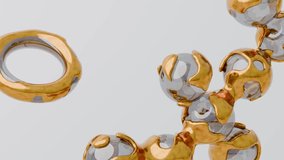 Glass Sphere and Donut With Gold Liquid Metaball Animation - Powered by Shutterstock - Get 15% off with code: PIKWIZARD15