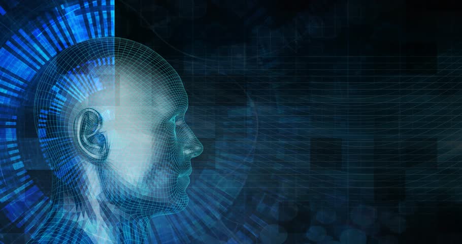 Blue Advanced Technology Futuristic Abstract as Industry Concept Looping