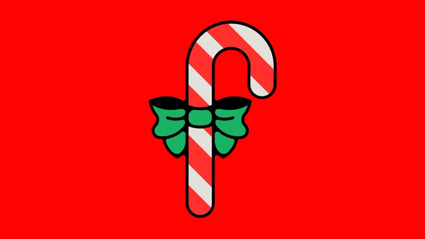 Christmas sticker animation using red background