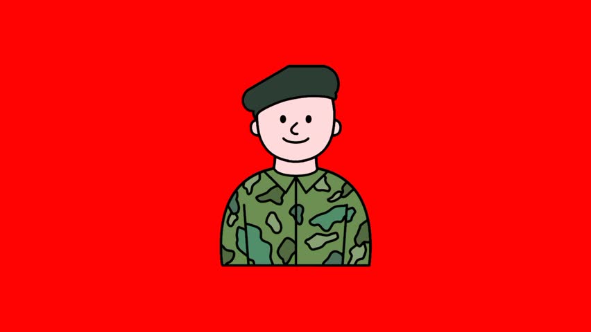 Images of various jobs on a red background 