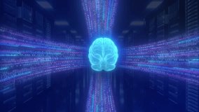 A digital AI brain visual in a data center, with network connections and glowing nodes, representing artificial intelligence, data processing, and smart technology. - Powered by Shutterstock - Get 15% off with code: PIKWIZARD15