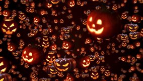 A spooky Halloween scene with glowing jack-o'-lanterns floating in the dark. Perfect for Halloween-themed projects and spooky season celebrations. - Powered by Shutterstock - Get 15% off with code: PIKWIZARD15