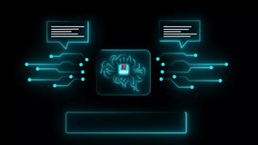 AI search interface with neural network connections and circuit pathways. Intelligent search engine technology with glowing blue nodes and data flow on dark background - Powered by Shutterstock - Get 15% off with code: PIKWIZARD15