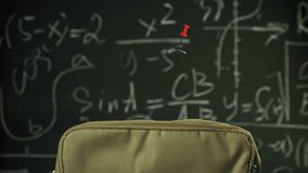 Various accessories fall into the school pencil case. Filmed on a high-speed camera at 1000 fps. High quality FullHD footage - Powered by Shutterstock - Get 15% off with code: PIKWIZARD15