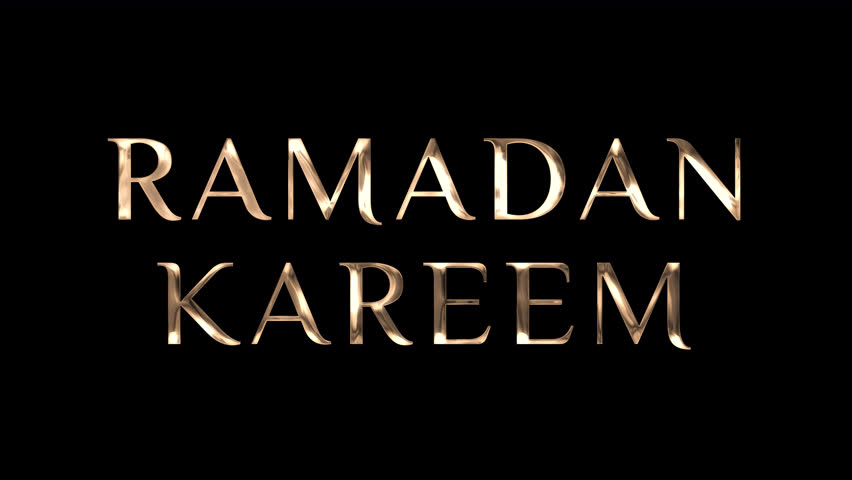 Ramadan Kareem golden text with slide blur animation on alpha channel. Perfect for Islamic-themed motion design.