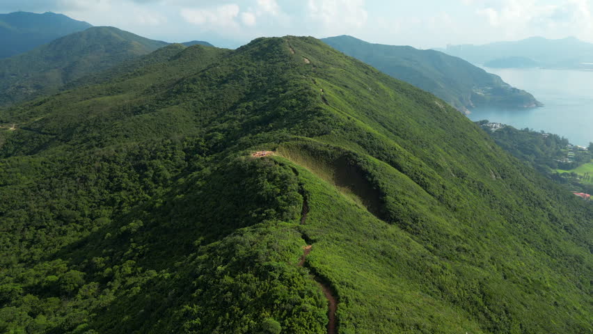 Dragons Back Hiking Trail Heading North Hong Kong Island China 4K 60FPS
