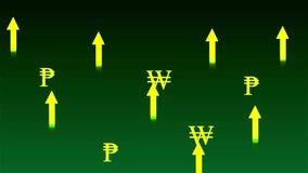 Yellow Arrows and Currency Symbols Ascending on Dark Green Gradient Background Representing Financial Growth Economic Success and Market Trends - Powered by Shutterstock - Get 15% off with code: PIKWIZARD15