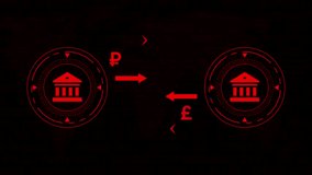 Global Currency Exchange Concept Digital Banking Transaction Flow International Finance Network Bank Transfer Money Symbol Movement Red Abstract Background Binary Code Data Stream - Powered by Shutterstock - Get 15% off with code: PIKWIZARD15