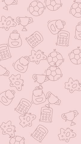 A seamless pattern featuring school supplies like backpacks, calculators, and trophies. Perfect for educational projects and back-to-school designs.