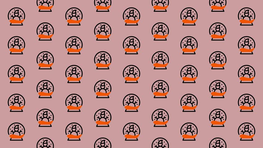 A repeating pattern of snow globes creates a festive and whimsical design, perfect for holiday-themed projects and backgrounds.