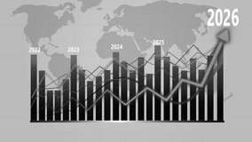 2022 to 2026 Financial Trends Graph with World Map Background Animation on White Background - Powered by Shutterstock - Get 15% off with code: PIKWIZARD15