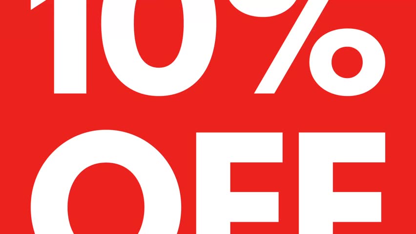 10% off icon animation . 10% off promotion discount video . Discount starburst symbol
