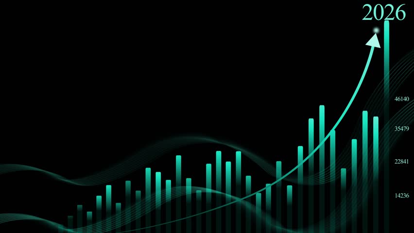 2026 Abstract Financial Growth Background Animation