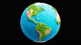 Animated Stylized Earth with Oceans, Continents, and Clouds 3D Planet Rotation and Global World Map Video - Powered by Shutterstock - Get 15% off with code: PIKWIZARD15