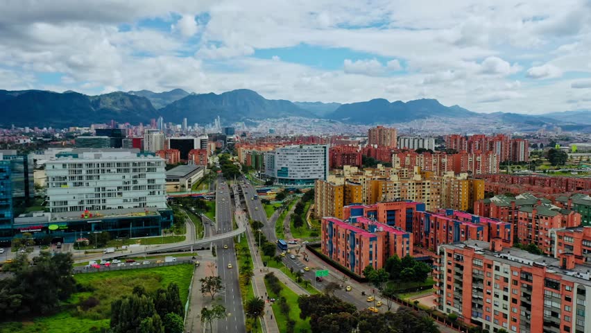 Bogota City Colombia Buildings Aerial View
