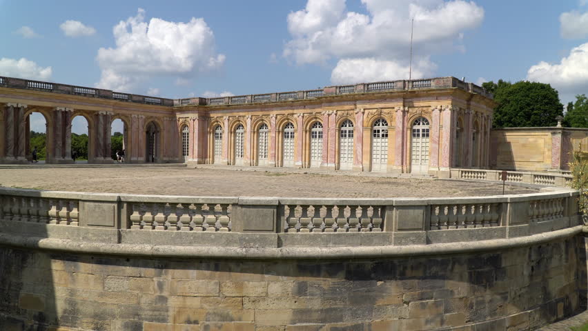 Entrance to the Grand Trianon, a a French Baroque style palace located in Versailles complex, Paris, France