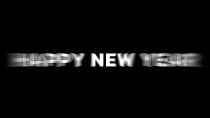 Sequential Pop Up Happy New Year Text Animation - Staggered Word by Word Reveal Every Second
