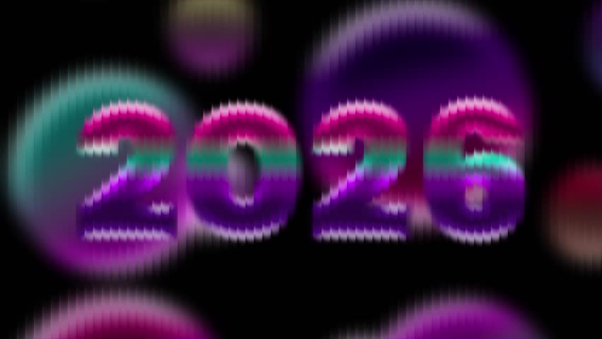 Smooth 4K Neon 2026 Motion Graphics — Futuristic Abstract Glass Gradient Animation with Vibrant Purple, Teal and Pink Waves, Dynamic Glowing Texture for Tech Promos, Digital Intros, Modern Branding.
