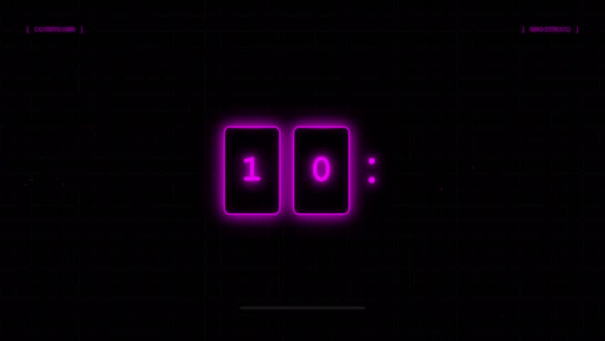 Modern Minimal Countdown Timer Animation | Clean Flip Clock Timer | 10-Second Digital Timer Video.