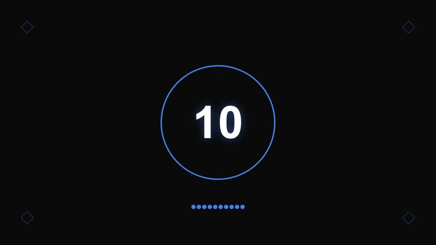 Modern Minimal Countdown Timer Animation | Clean Flip Clock Timer | 10-Second Digital Timer Video.