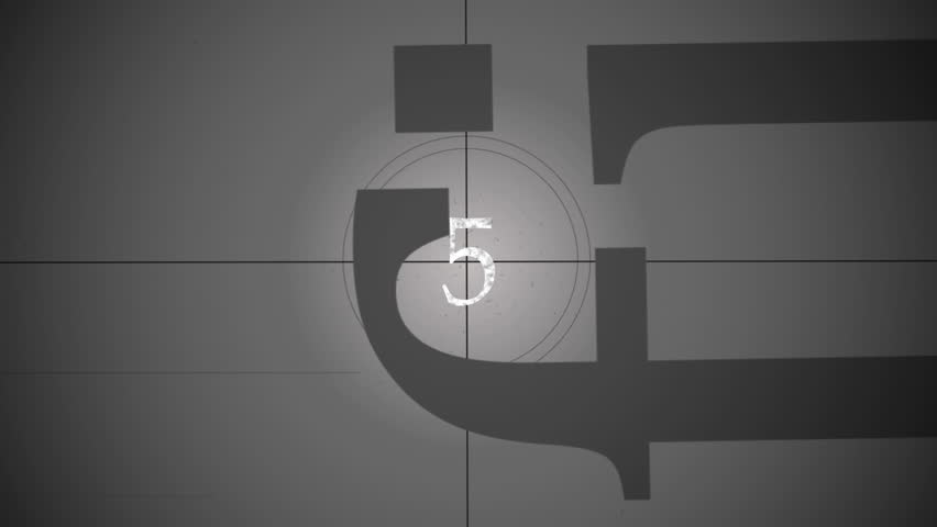  five second countdown, 5 to 0 seconds old film animation, with vhs and grain effects