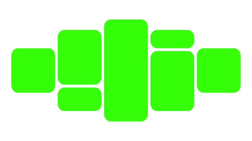 bento or collage animation with green multiscreen slide show shapes animation with green screen