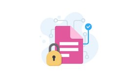 4K animation of Privacy and Data Security Document Icon with Lock and Digital Network Background. - Powered by Shutterstock - Get 15% off with code: PIKWIZARD15