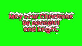 Animated text "Christmas 2025  New Year 2026 vibes." with blue and white stripes and snow caps, isolated on a bright green screen, symbolizing the transition between the holidays and the new year. - Powered by Shutterstock - Get 15% off with code: PIKWIZARD15