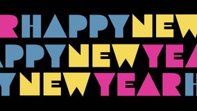 Countdown to Happy New Year Numbers and Text in Modern Geometric Expressionist Typography on Colorful Variations Background Animation - 4K Video Horizontal - Powered by Shutterstock - Get 15% off with code: PIKWIZARD15
