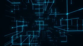 Blue glowing linear shapes forming a modern immersive 3D digital space. - Powered by Shutterstock - Get 15% off with code: PIKWIZARD15