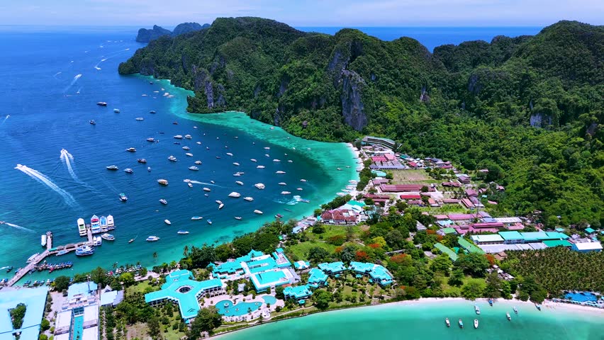 Aerial view of the Phi Phi Island in the Krabi Province, Thailand