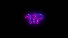 question mark neon animated question mark appears bounce 4k alpha - Powered by Shutterstock - Get 15% off with code: PIKWIZARD15